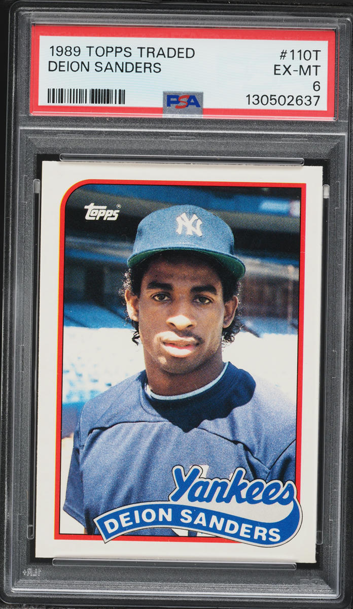 1989 Topps Traded Deion Sanders ROOKIE #110T PSA 6 EXMT