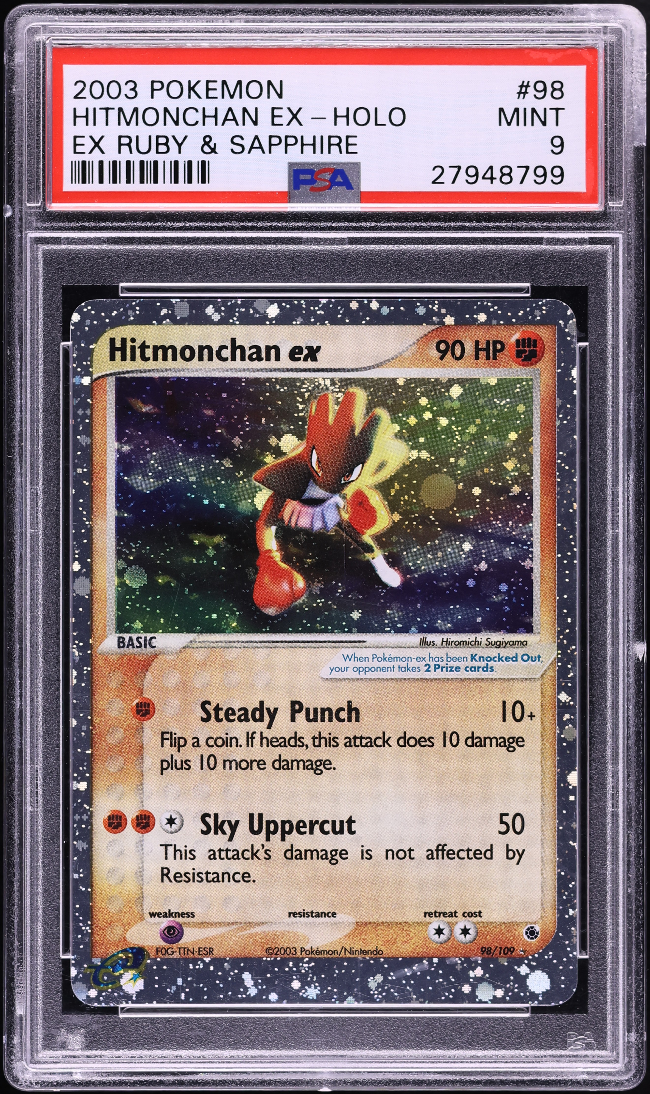 2003 Pokemon EX Ruby & Sapphire Holo Hitmonchan EX #98 PSA 9 MINT