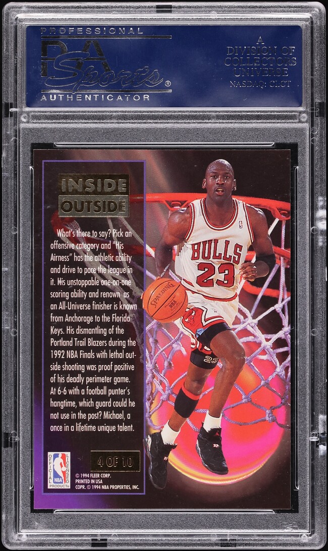 1993 Ultra Inside Outside Michael Jordan #4 PSA 10 GEM MINT