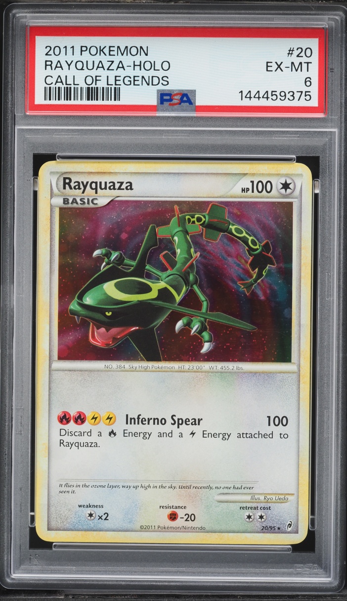 2011 Pokemon Call Of Legends Holo Rayquaza #20 PSA 6 EXMT
