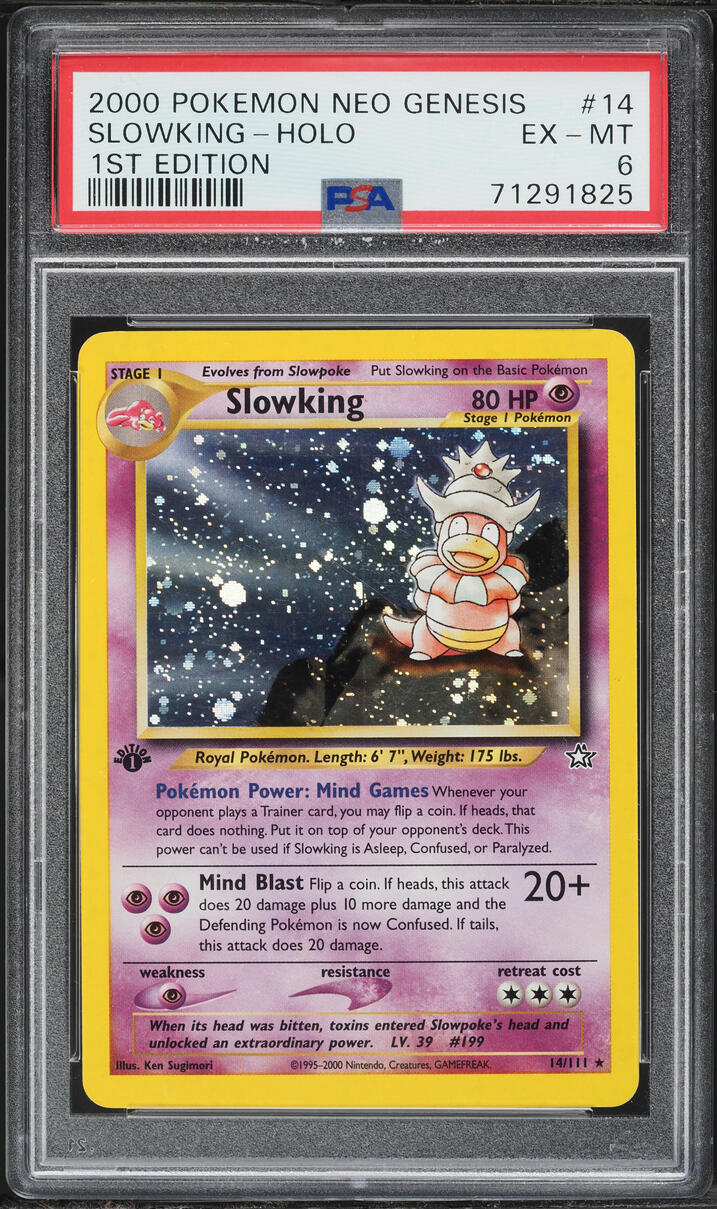 2000 Pokemon Neo Genesis 1st Edition Holo Slowking #14 PSA 6 EXMT