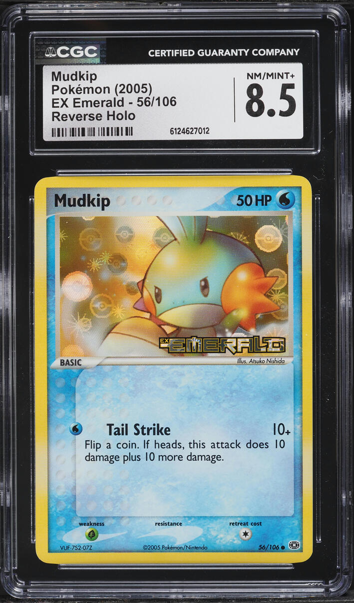 2005 Pokemon EX Emerald Reverse Holo Mudkip #56 CGC 8.5 NM-MT+
