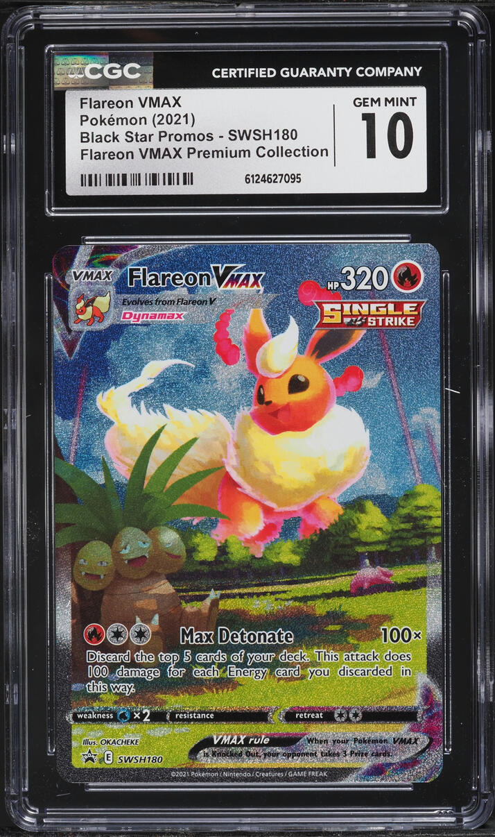 2021 Pokemon SWSH Promo Premium Collection Alt Art Flareon VMAX #SWSH180 CGC 10 GEM MINT