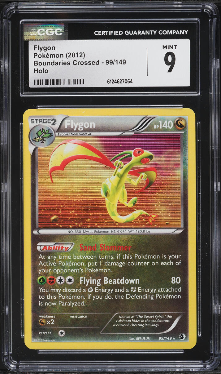 2012 Pokemon Black & White Boundaries Crossed Holo Flygon #99 CGC 9 MINT