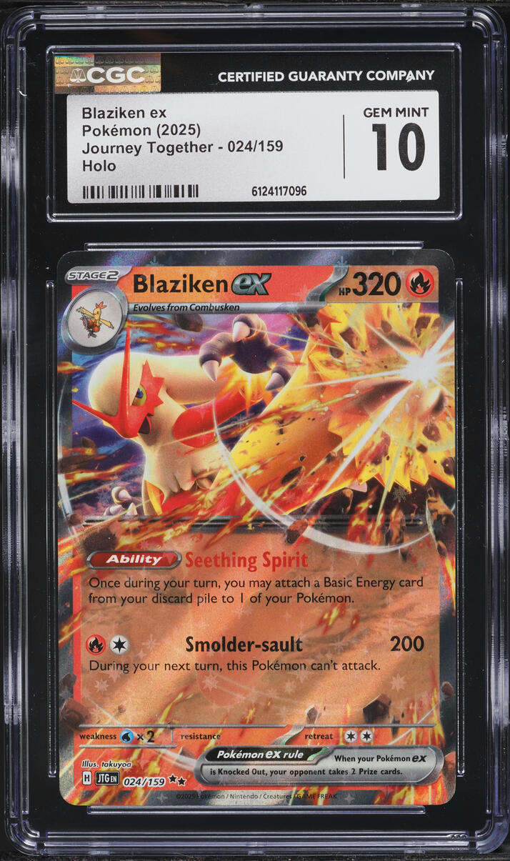 2025 Pokemon Scarlet & Violet Journey Together Holo Blaziken ex #24 CGC 10 GEM MINT