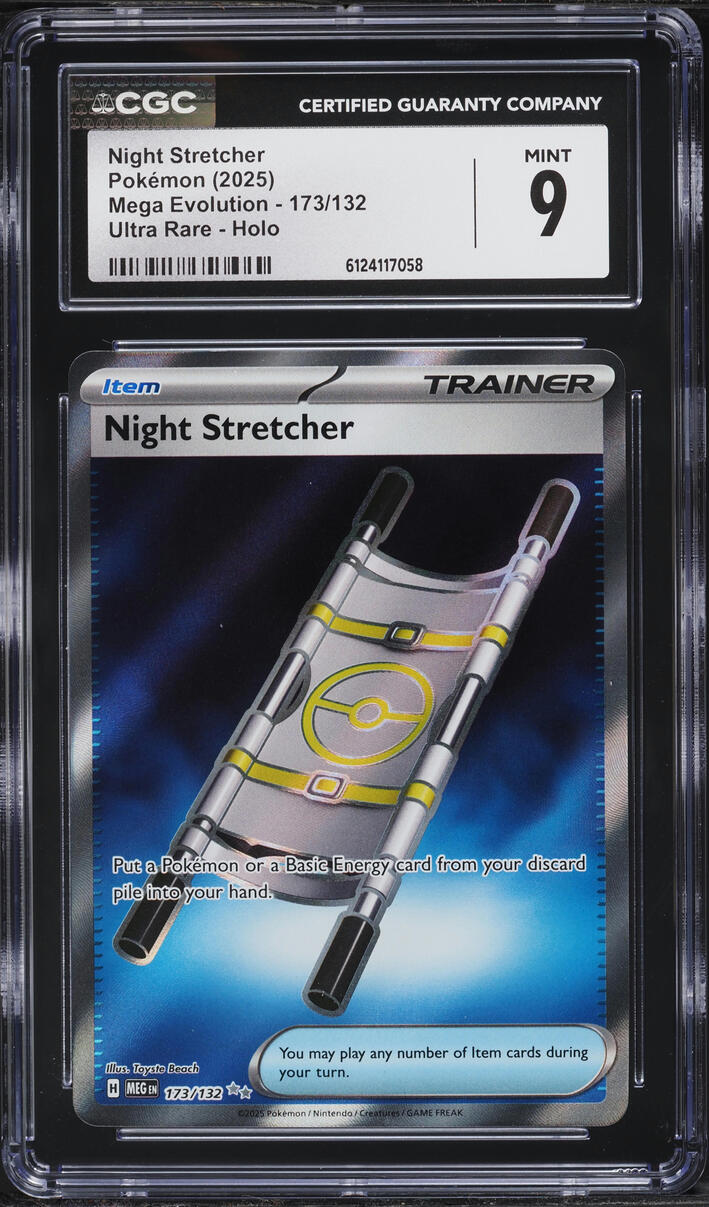 2025 Pokemon Mega Evolution Full Art Night Stretcher #173 CGC 9 MINT