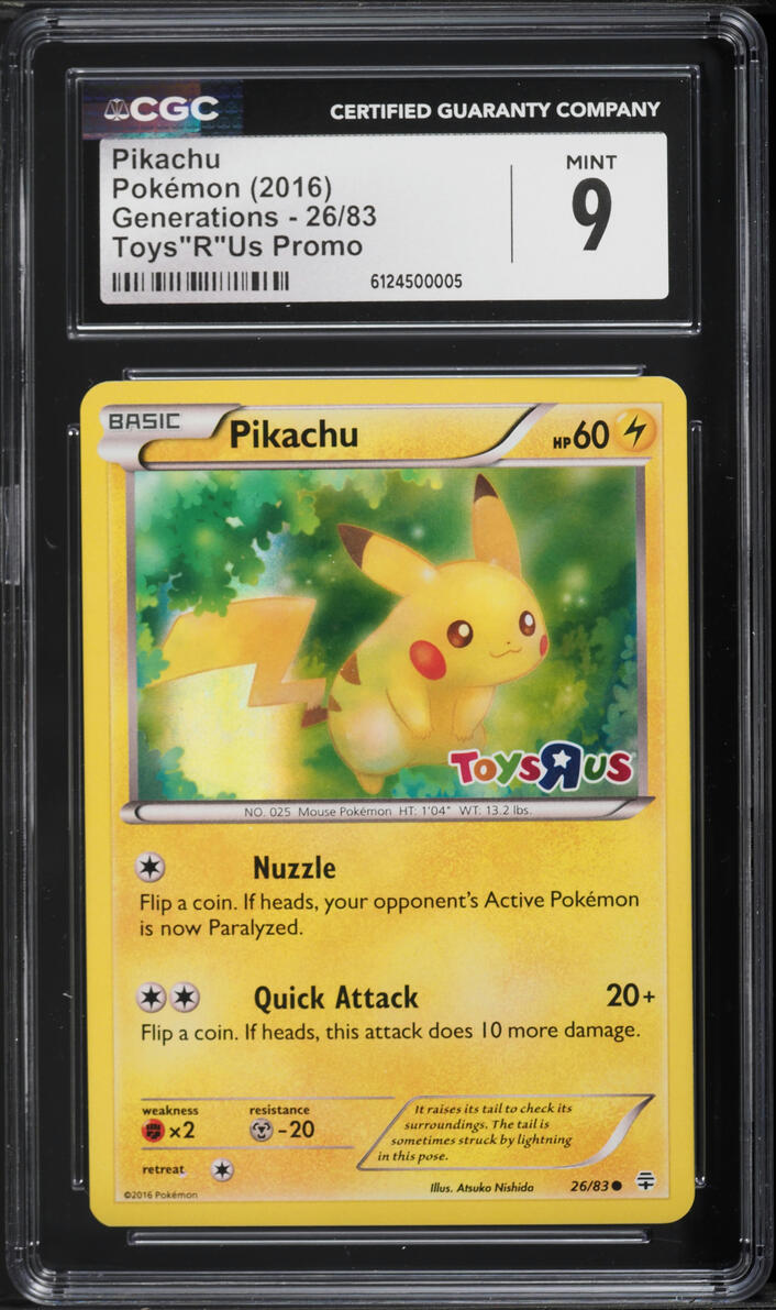 2016 Pokemon XY Generations Toys R Us Promo Pikachu #26 CGC 9 MINT
