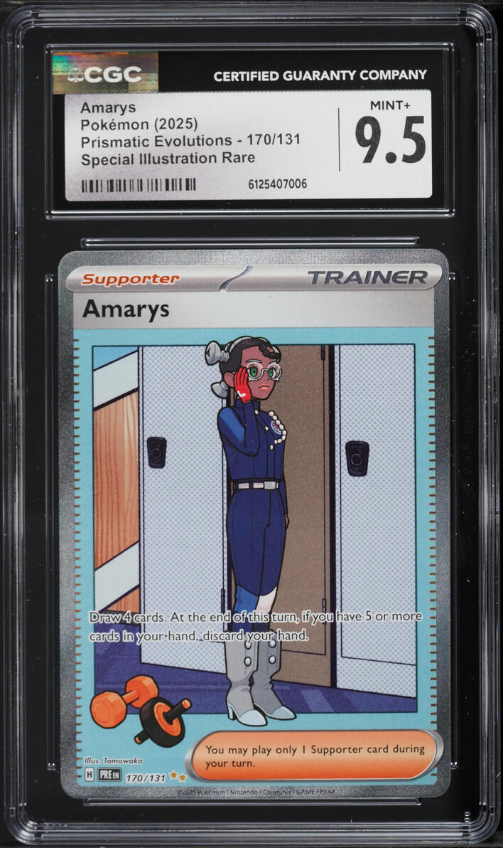 2025 Pokemon Scarlet & Violet Prismatic Evolutions SIR Amarys #170 CGC 9.5 MINT+