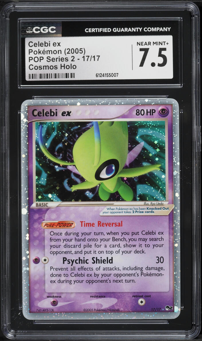 2005 Pokemon POP Series 2 Cosmos Holo Celebi EX #17 CGC 7.5 NRMT+
