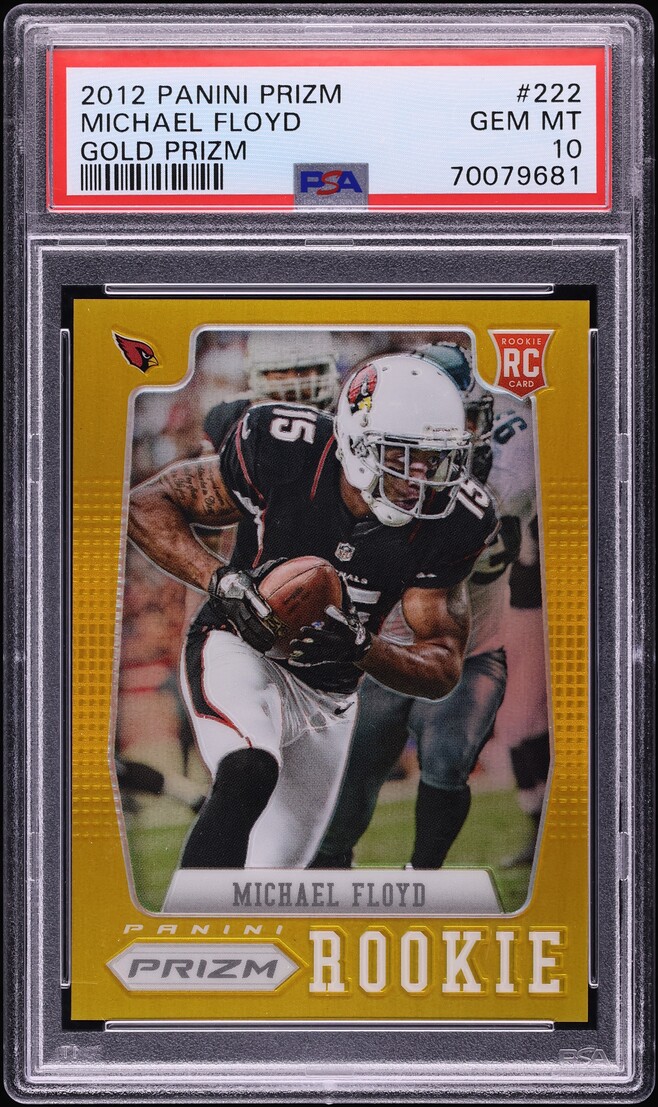2012 Panini Prizm Gold Michael Floyd ROOKIE /10 #222 PSA 10 GEM MINT