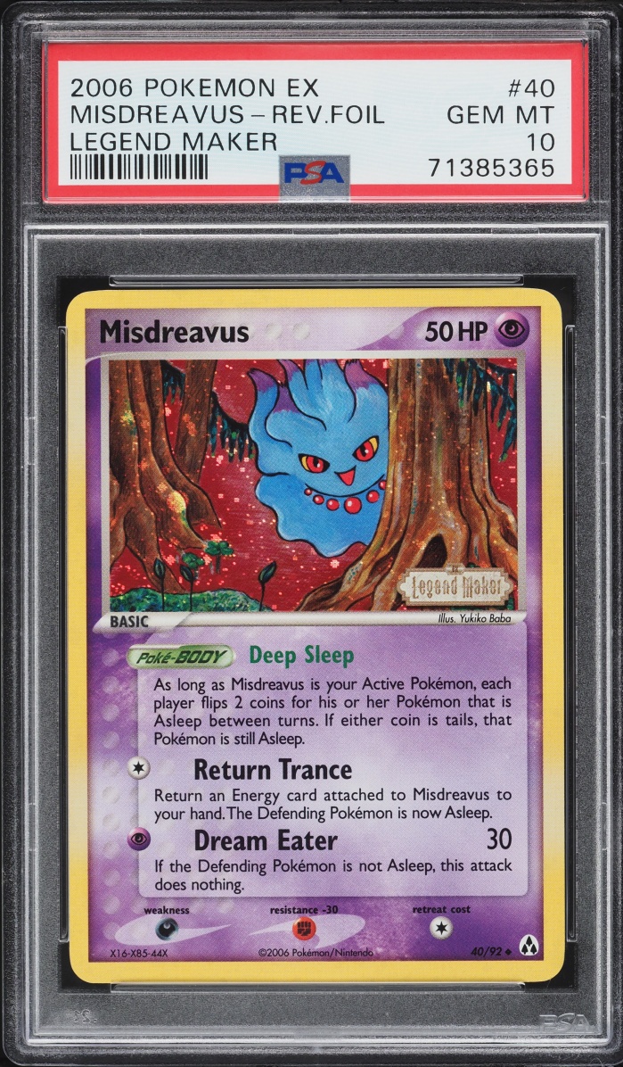2006 Pokemon EX Legend Maker Reverse Holo Misdreavus #40 PSA 10 GEM MINT