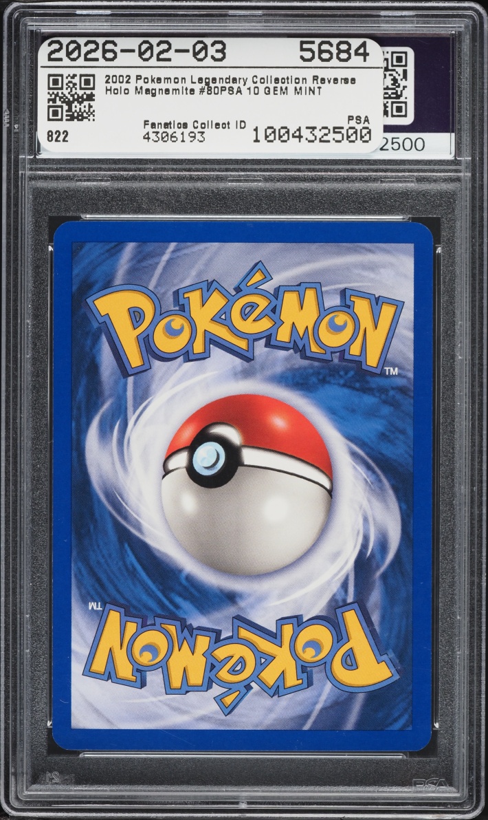 2002 Pokemon Legendary Collection Reverse Holo Magnemite #80 PSA 10 GEM MINT