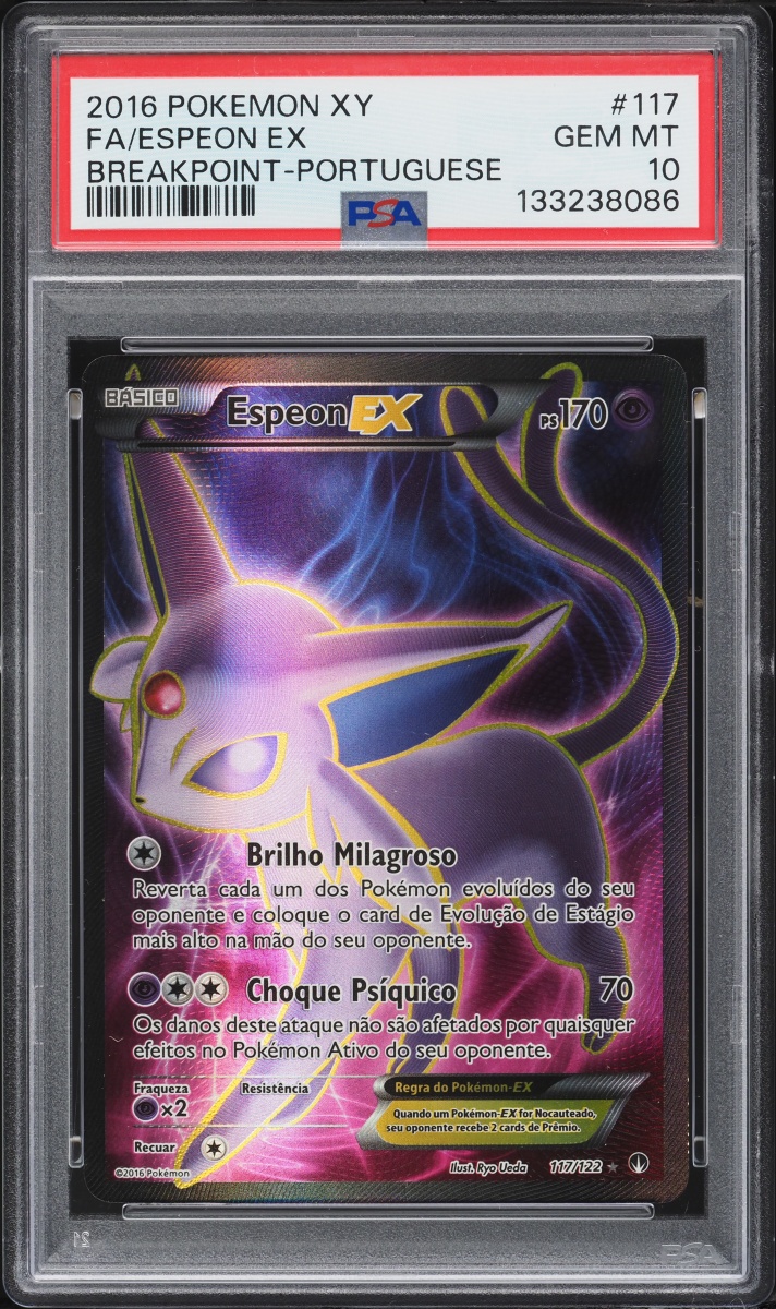 2016 Pokemon Portuguese XY Breakpoint Full Art Espeon Ex #117 PSA 10 GEM MINT