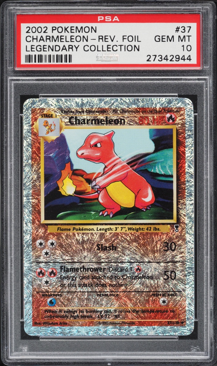 2002 Pokemon Legendary Collection Reverse Holo Charmeleon #37 PSA 10 GEM MINT