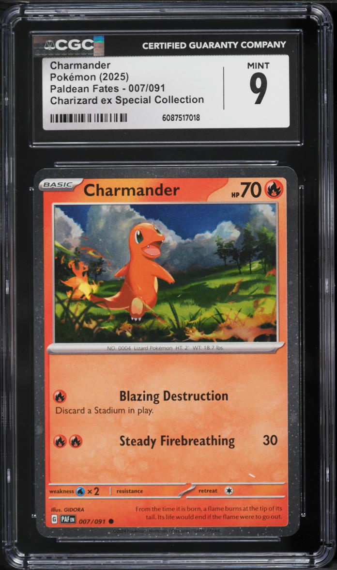 2025 Pokemon Scarlet & Violet Paldean Fates Special Collection Charmander #7 CGC 9 MINT