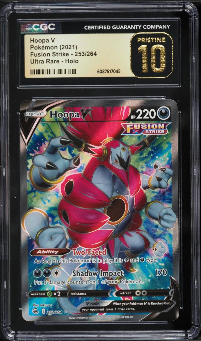 2021 Pokemon Sword & Shield Fusion Strike Full Art Hoopa V #253 CGC 10 PRISTINE