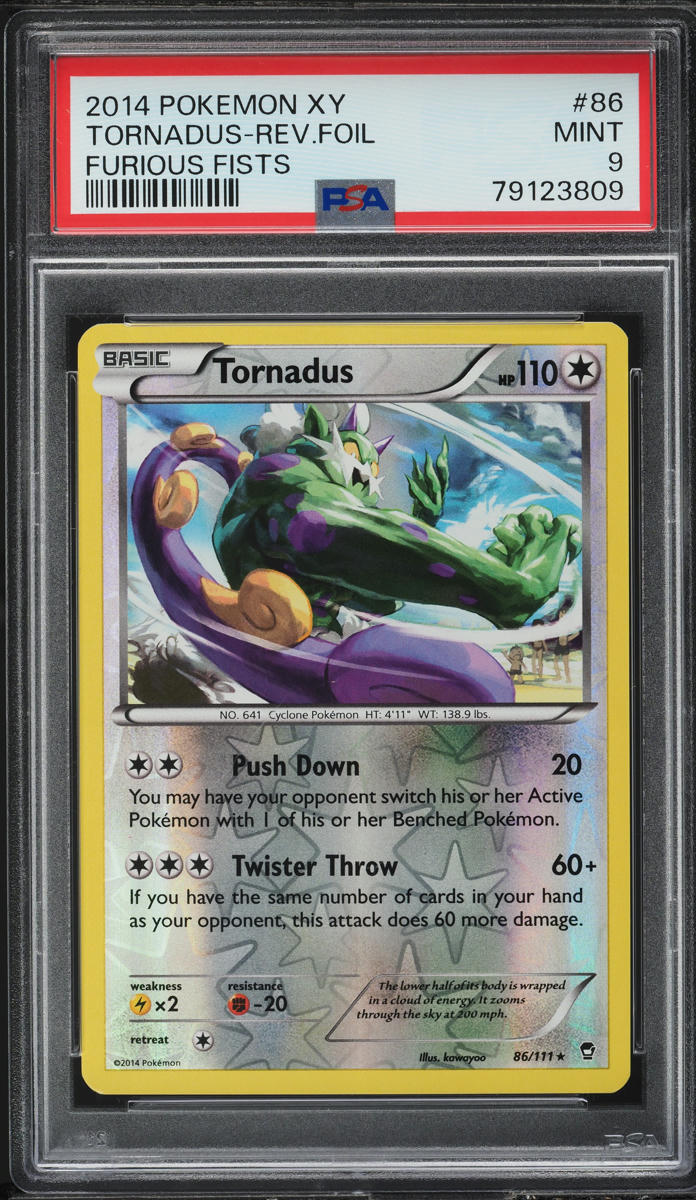 2014 Pokemon XY Furious Fists Reverse Holo Tornadus #86 PSA 9 MINT