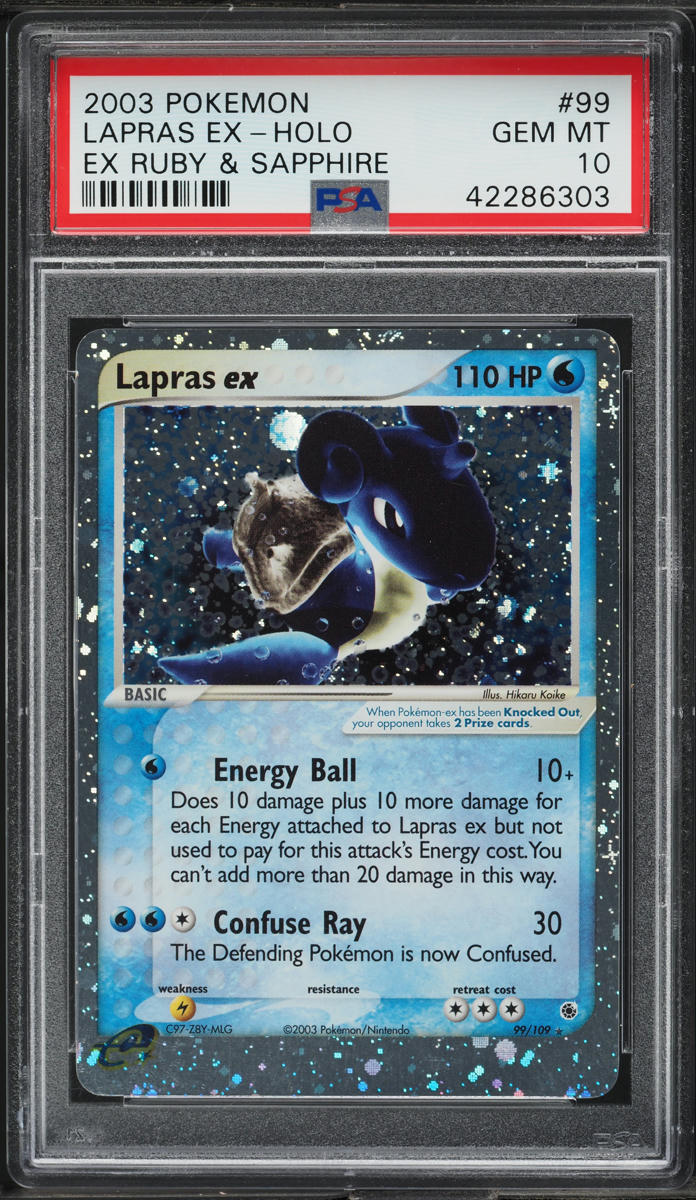 2003 Pokemon EX Ruby & Sapphire Holo Lapras ex #99 PSA 10 GEM MINT