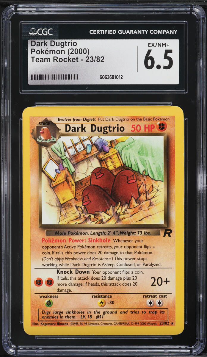 2000 Pokemon Team Rocket Dark Dugtrio #23 CGC 6.5 EXMT+