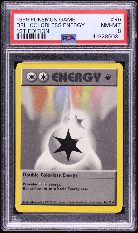 1999 Pokemon Base Set 1st Edition Double Colorless Energy #96 PSA 8 NM-MT