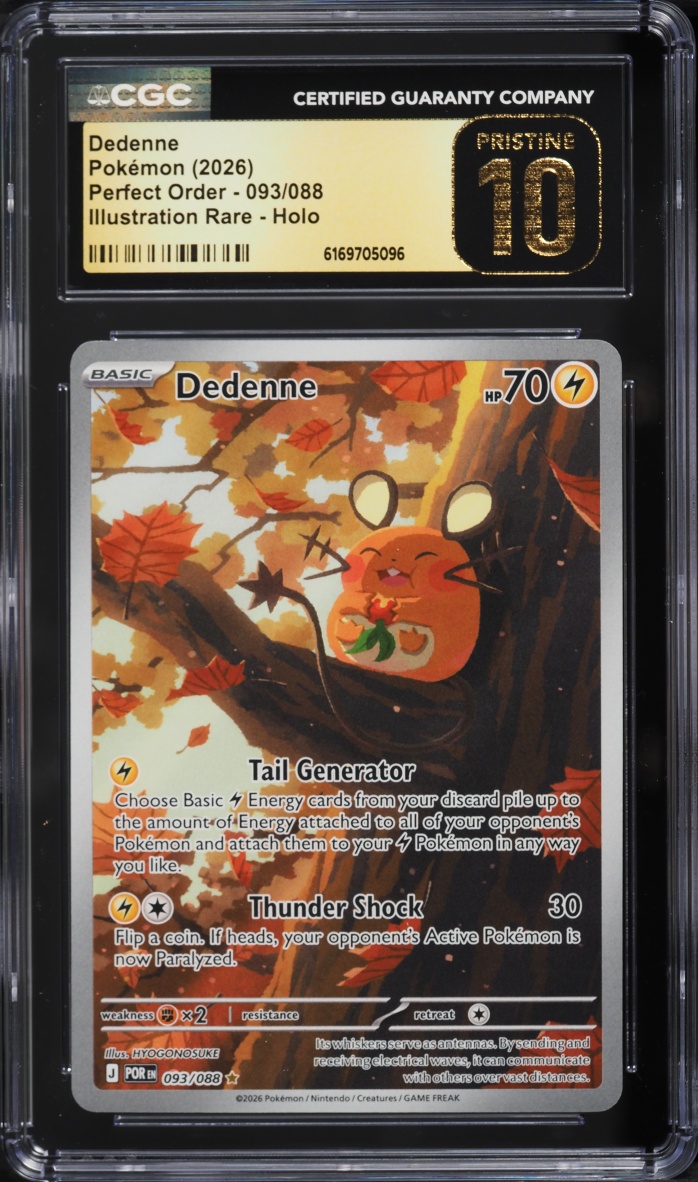 2026 Pokemon Mega Evolution Perfect Order IR Dedenne #093 CGC 10 PRISTINE