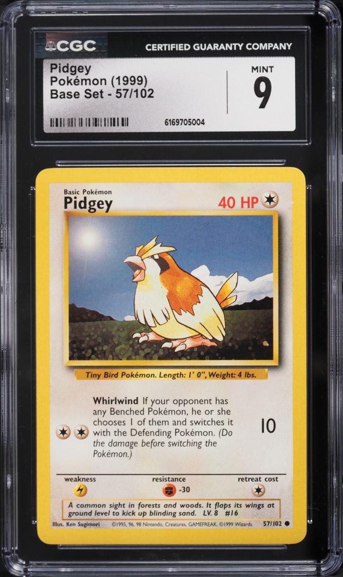 1999 Pokemon Base Set Pidgey #57 CGC 9 MINT
