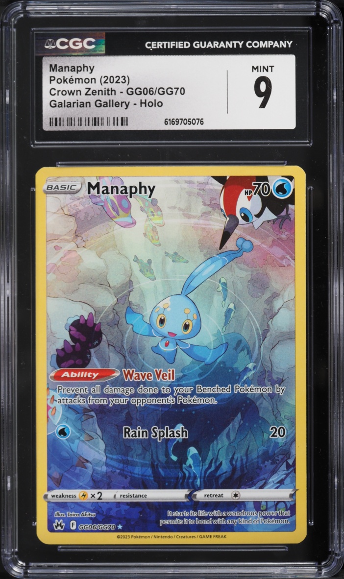 2023 Pokemon Sword & Shield Crown Zenith Full Art Manaphy #GG06 CGC 9 MINT