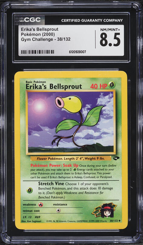 2000 Pokemon Gym Heroes 1st Edition Holo Erika's Dragonair #4 PSA