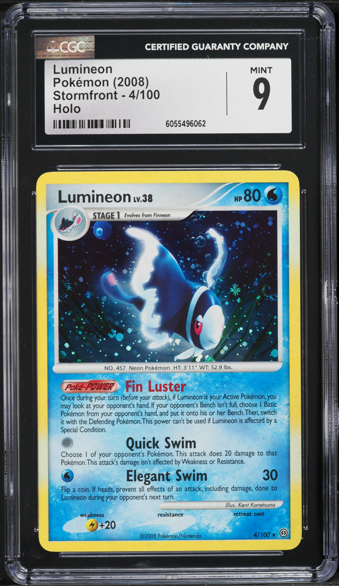2008 Pokemon Diamond & Pearl Stormfront Holo Lumineon #4 CGC 9 MINT