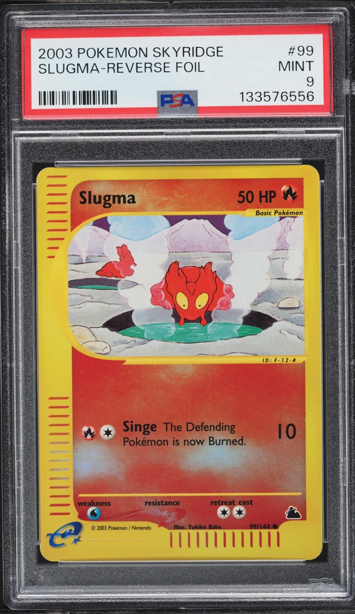 2003 Pokemon Skyridge Reverse Foil Slugma #99 PSA 9 MINT
