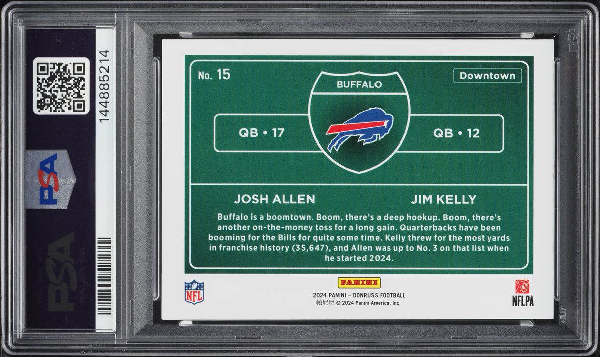 2024 Donruss Downtown! Horizontal Josh Allen Jim Kelly #15 PSA 10 GEM MINT