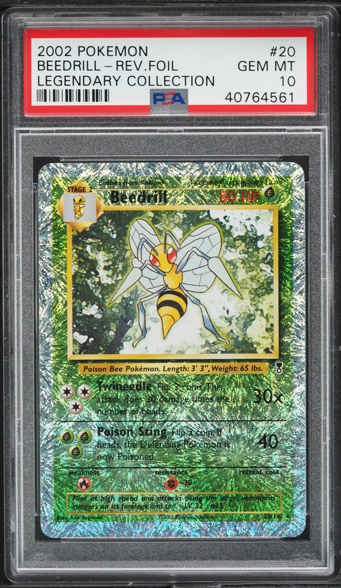 2002 Pokemon Legendary Collection Reverse Holo Beedrill #20 PSA 10 GEM MINT