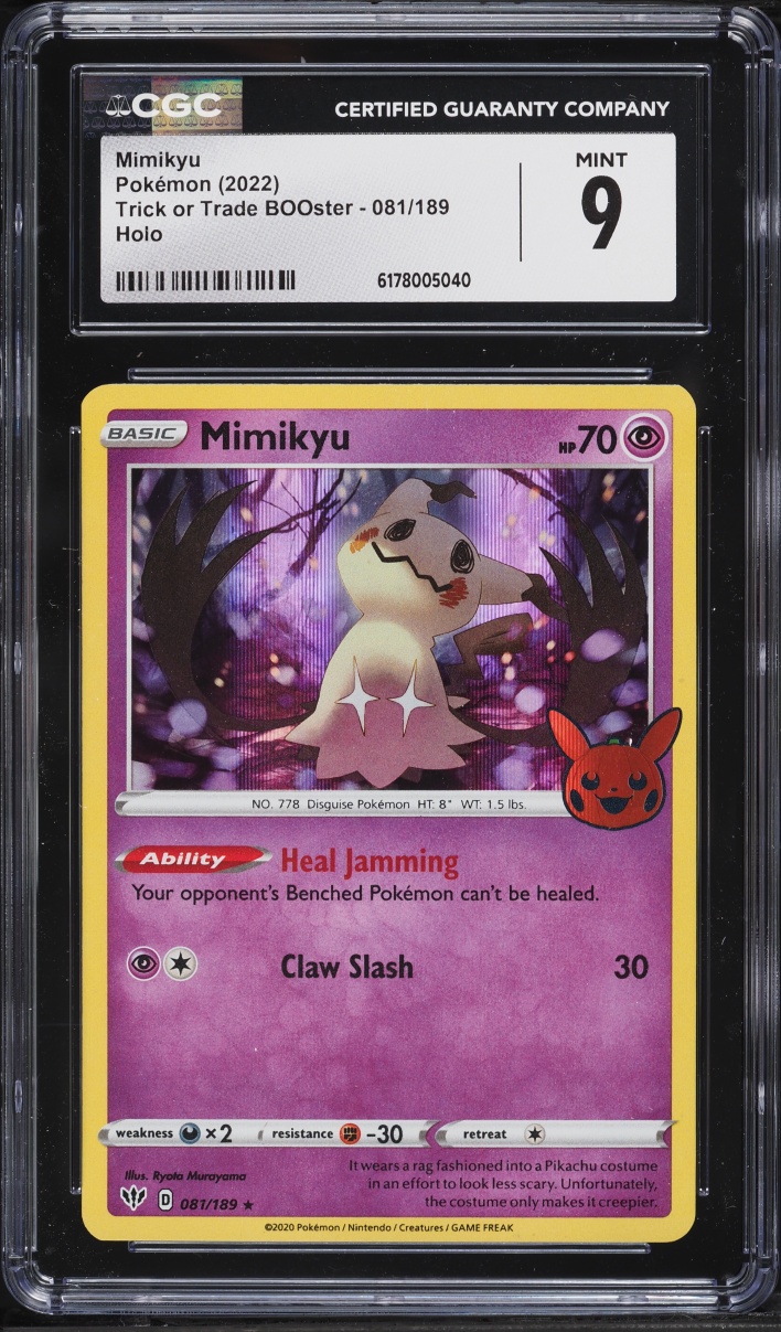 2022 Pokemon Sword & Shield Darkness Ablaze Trick Or Trade Holo Mimikyu #81 CGC 9 MINT