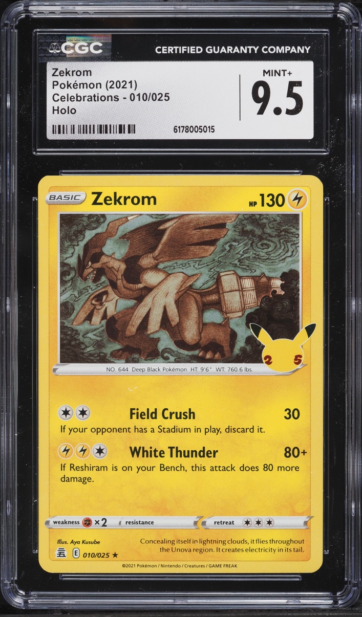2021 Pokemon Sword & Shield Celebrations Holo Zekrom #10 CGC 9.5 MINT+