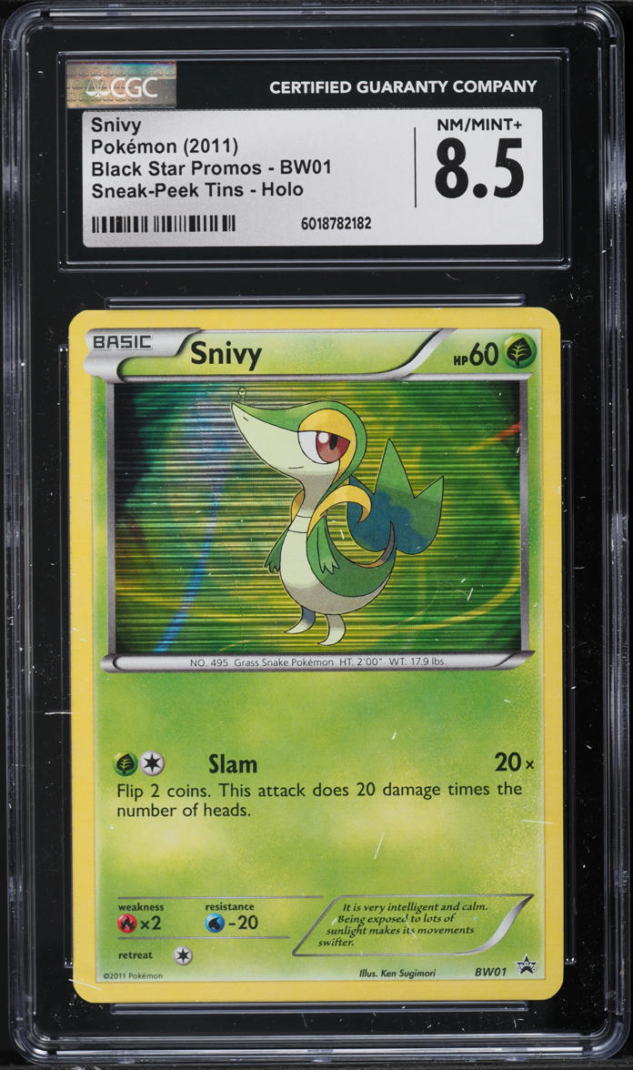 2011 Pokemon BW Black Star Promo Sneak-Peek Holo Snivy #BW01 CGC 8.5 NM-MT+