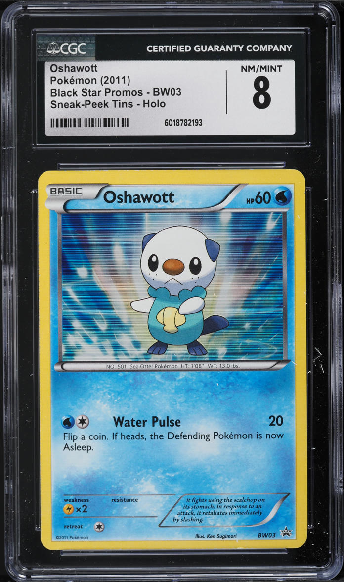 2011 Pokemon Black & White Promo Sneak-Peek Holo Oshawott #BW03 CGC 8 NM-MT