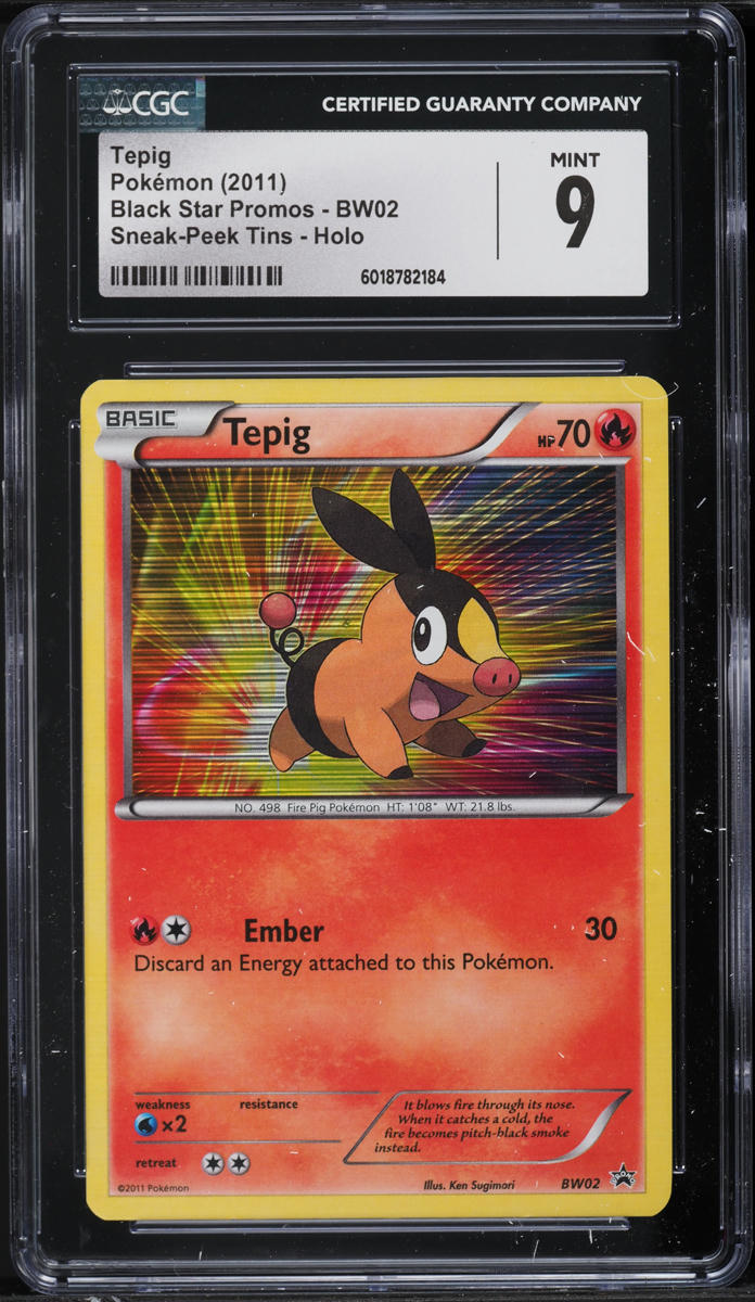 2011 Pokemon Black & White Promo Sneak-Peek Holo Tepig #BW02 CGC 9 MINT