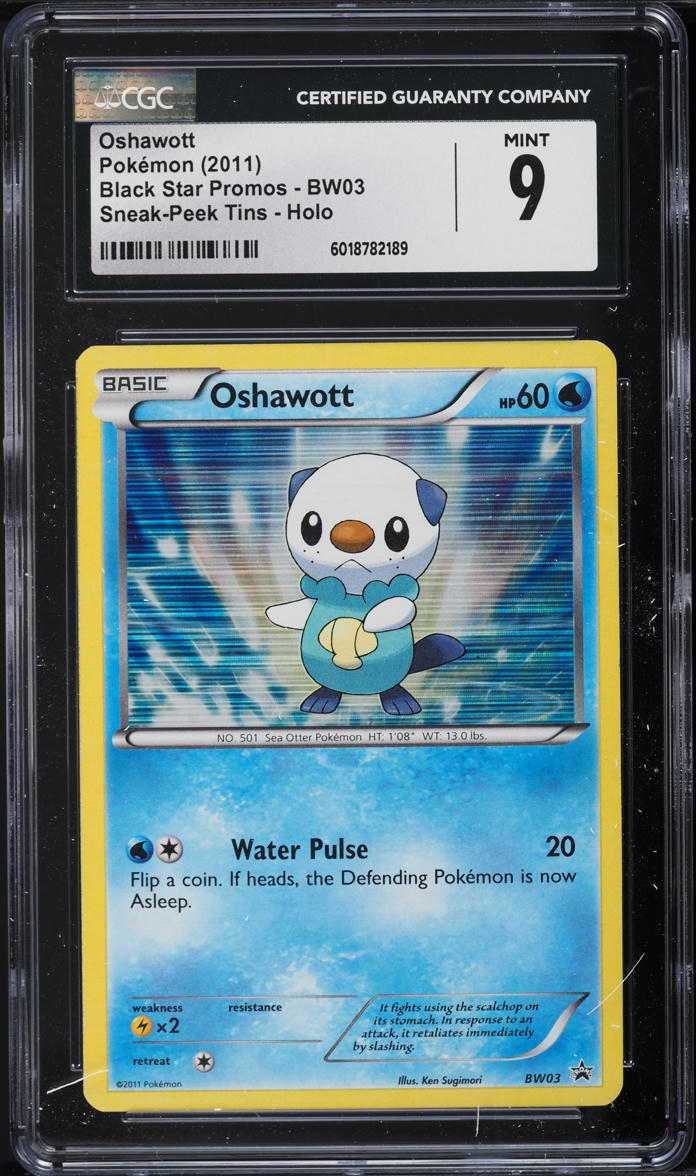 2011 Pokemon BW Black Star Promo Sneak-Peek Holo Oshawott #BW03 CGC 9 MINT