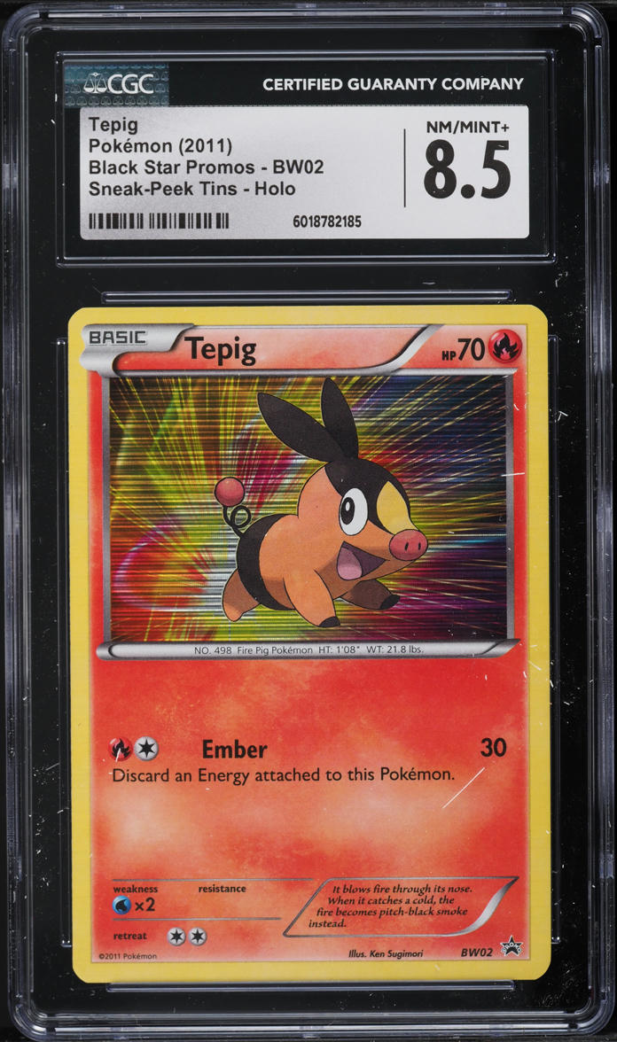 2011 Pokemon BW Black Star Promo Sneak-Peek Holo Tepig #BW02 CGC 8.5 NM-MT+