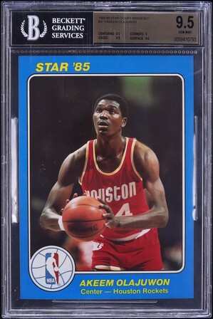 その他 star85 akeem olajuwon RC!!! 1985 Star #18 Hakeem Olajuwon Rookie Card AGC 10 Gem Mint