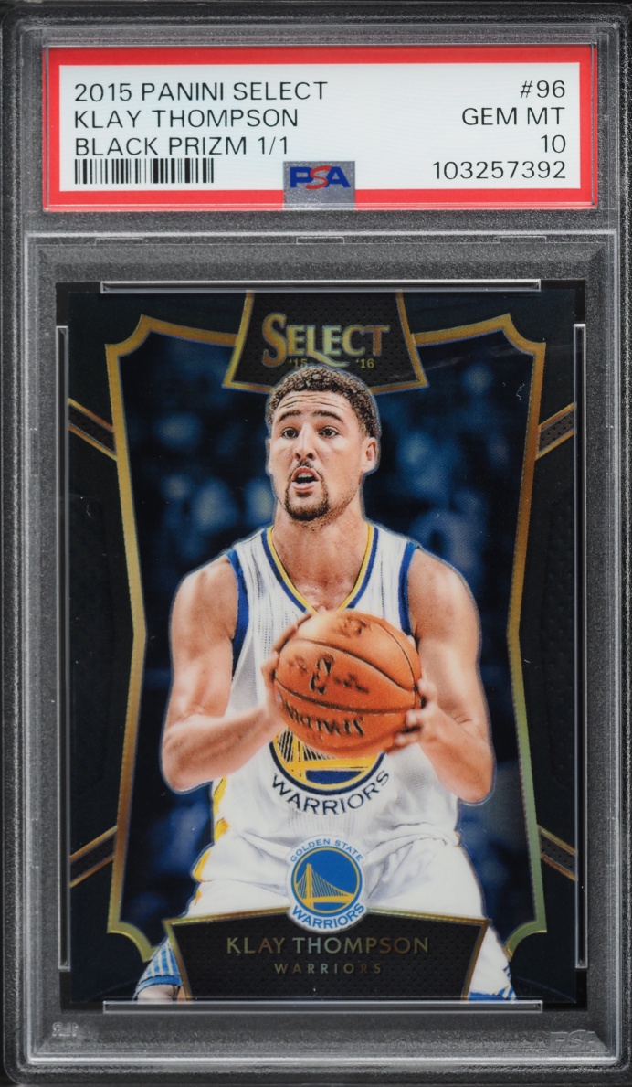2015 Select Black Prizm Klay Thompson 1/1 #96 PSA 10 GEM MINT