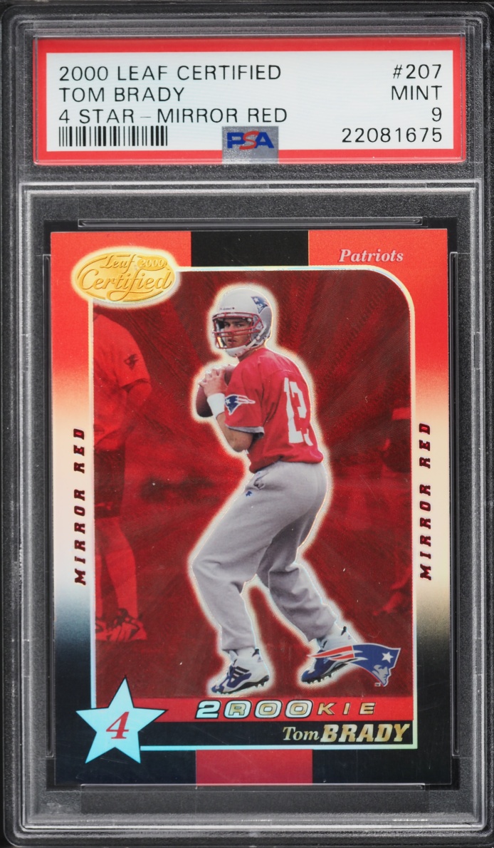 2000 Leaf Certified 4 Star Mirror Red Tom Brady ROOKIE #207 PSA 9 MINT