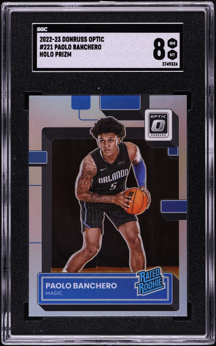2022 Donruss Optic Holo Prizm Paolo Banchero ROOKIE #221 SGC 8 NM-MT
