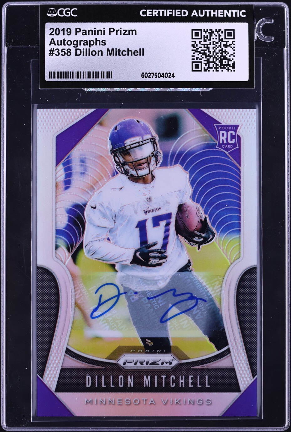 2019 Panini Prizm Dillon Mitchell ROOKIE AUTO #358 CGC AUTH on Fanatics ...