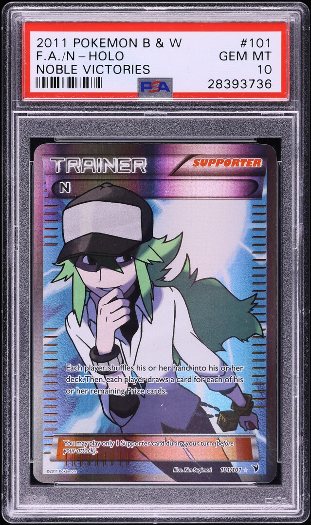 2011 Pokemon Black & White Noble Victories Full Art N #101 PSA 10 GEM MINT