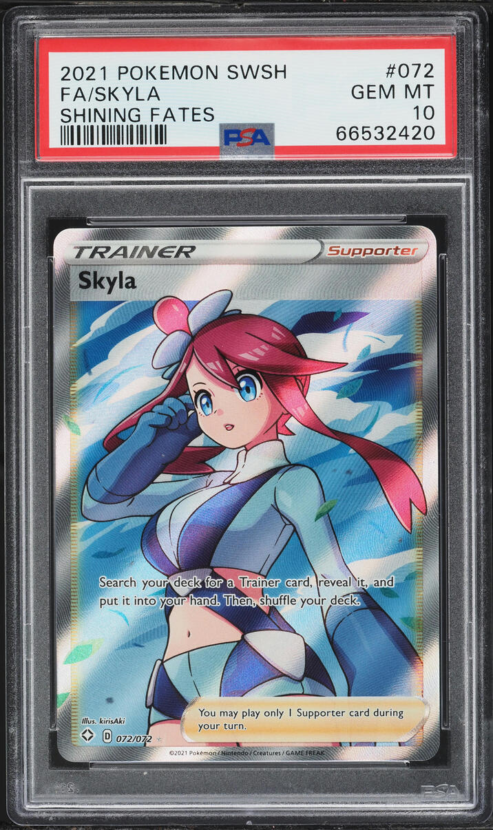 2021 Pokemon Sword & Shield Shining Fates Full Art Skyla #72 PSA 10 GEM MINT