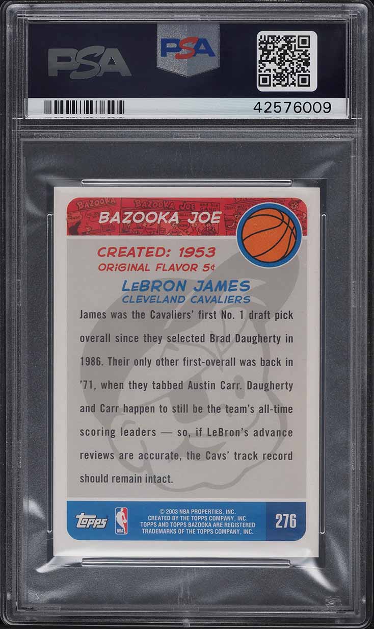 2003 Bazooka Mini LeBron James ROOKIE #276 PSA 10 GEM MINT