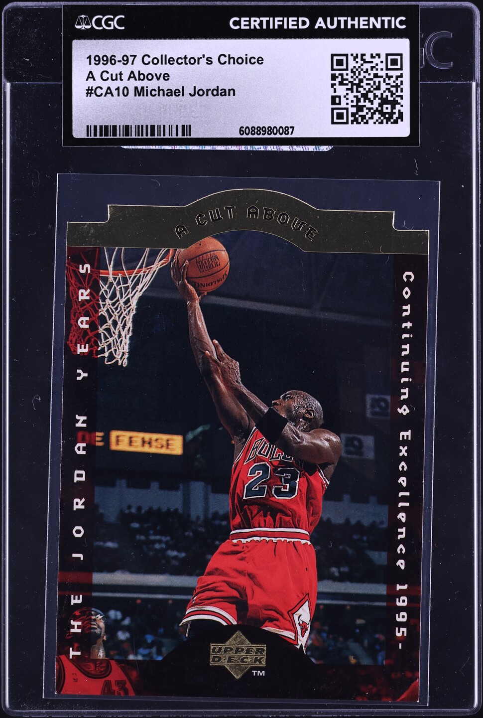 1996 Collector's Choice A Cut Above Michael Jordan #CA10 CGC AUTH