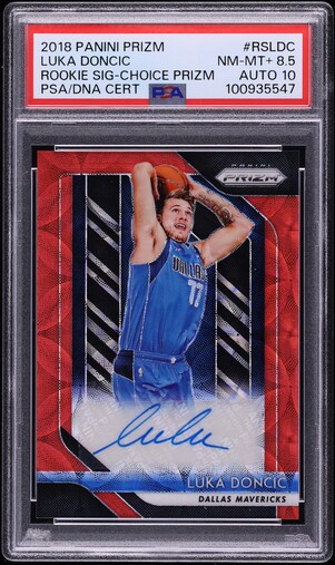 2020 Panini Mosaic Reactive Red Luka Doncic #47 PSA 10 GEM MINT on