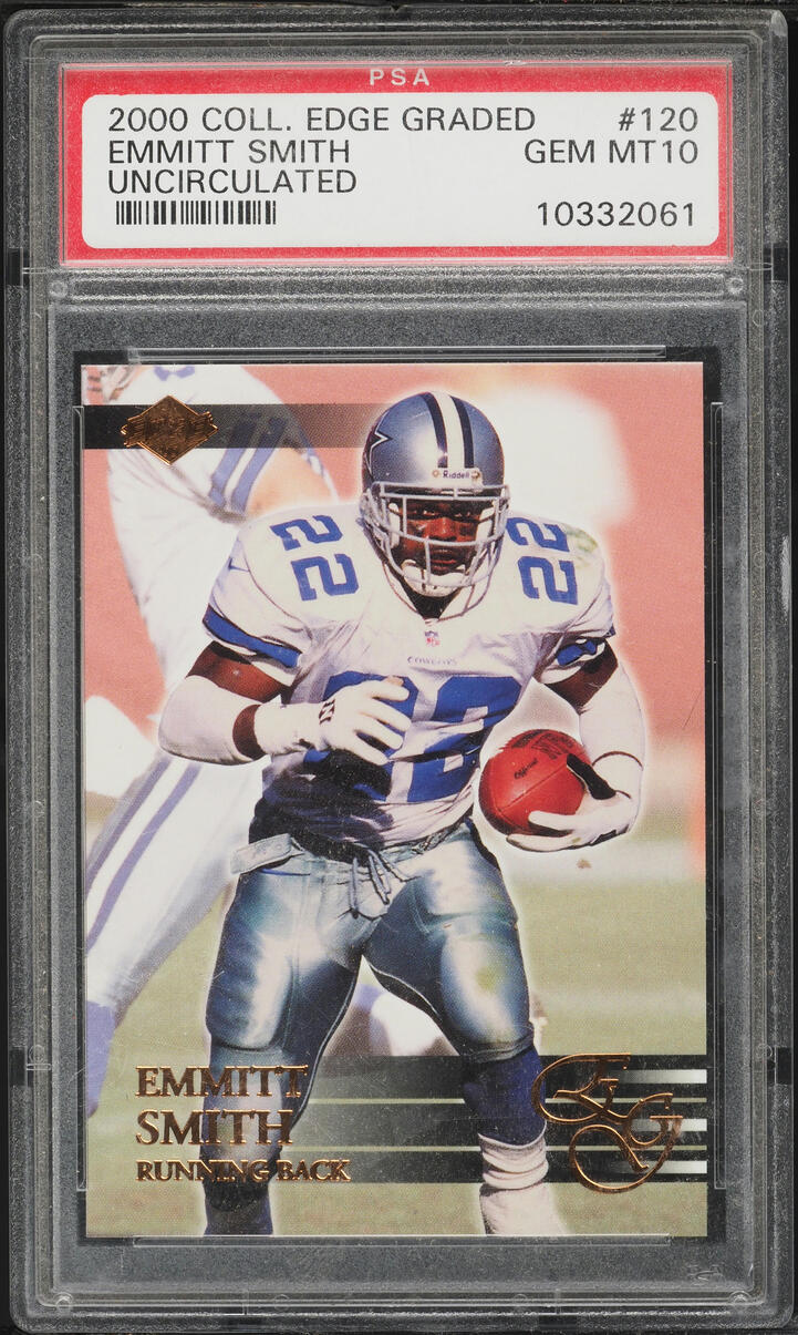 2000 Collector's Edge Graded Uncirculated Emmitt Smith /5000 #120 PSA 10 GEM MINT